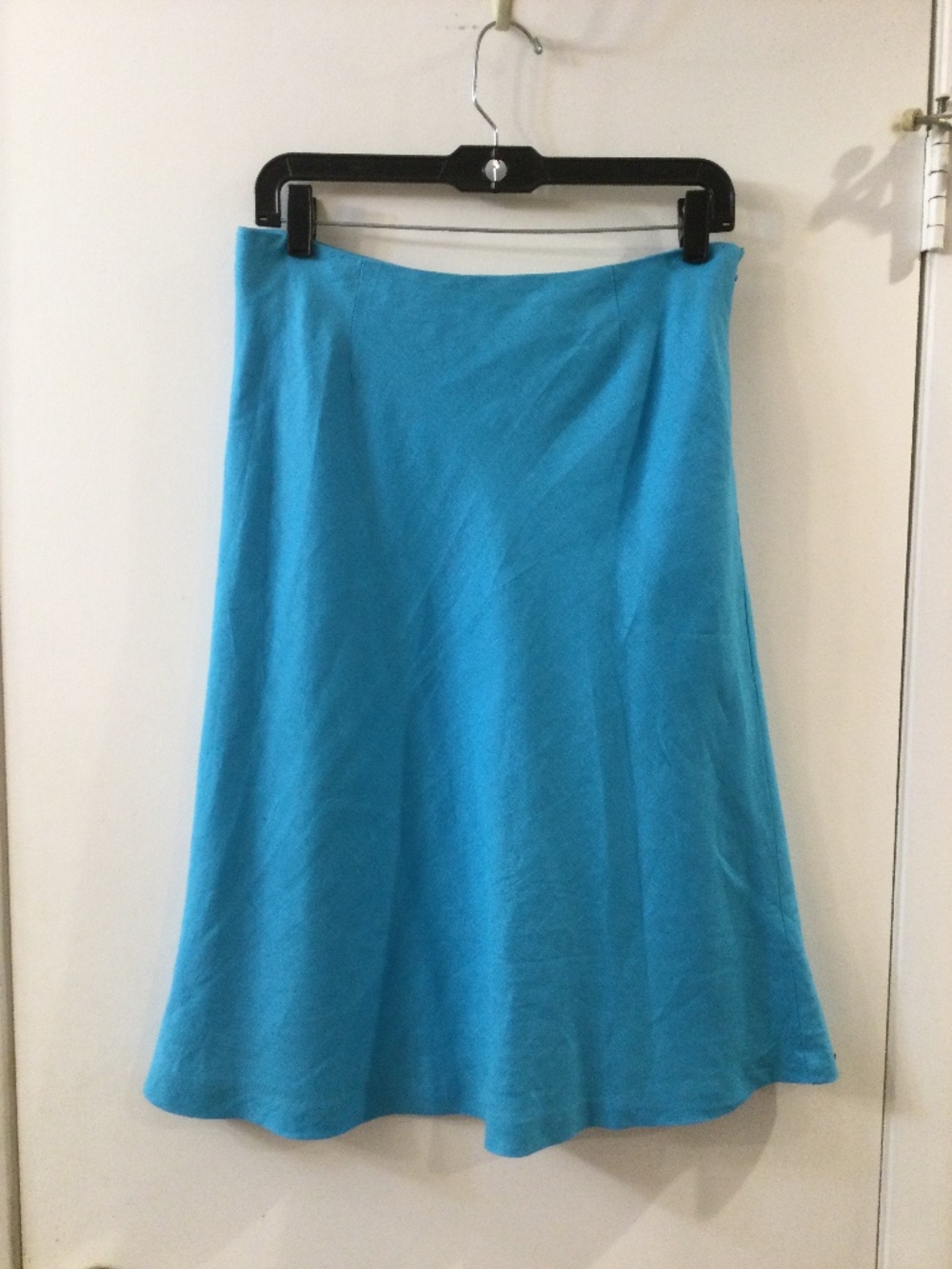 Richard Malcolm Irish Linen A-Line Skirt 6 Turquoise Blue Lined